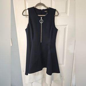 DKNY Navy Blue + White Dress